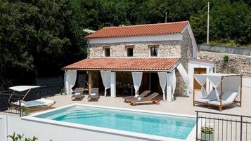 Family House, Multiple Bedrooms, 2 Bathrooms, Mountainside (Casa Di Nika private heated pool and) | Pool | Outdoor pool, a heated pool