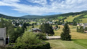 A rural village with houses, green fields, and a mountain in the background. - T2 Apartment in Quiet Area Near Slopes, Corrençon-en-Vercors (Corrençon-en-Vercors)