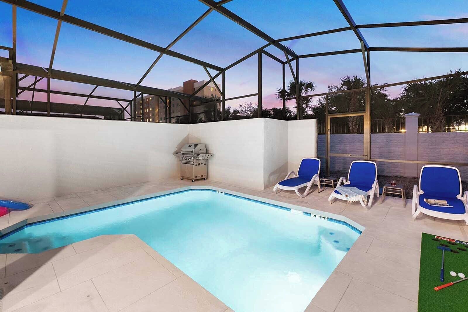 Piscine extérieure, piscine chauffée