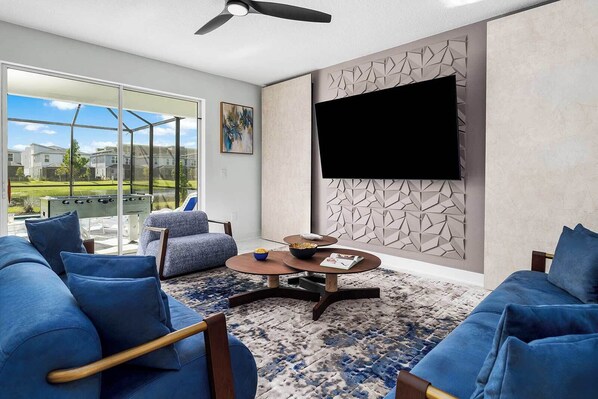 Smart-tv, videospelletjes, tafelvoetbal en een stereo