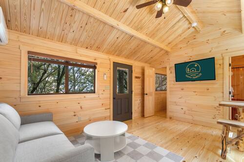Cabane Deluxe, 2 chambres, coin cuisine | Coin séjour