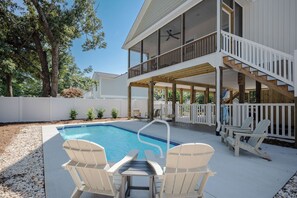 Pool - Heads Carolina: Modern Home with Private Pool in Quiet Neighborhood (Oak Island)