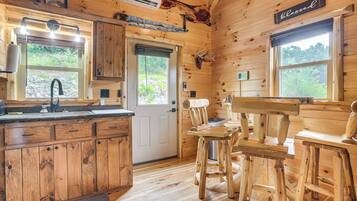 Fridge, microwave, stovetop, toaster