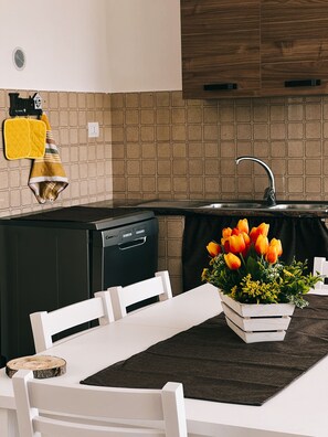 Kühlschrank, Mikrowelle, Ofen, Herdplatte