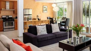 Luxury Apartment, Kitchen, Beachfront | 1 bedroom, in-room safe, free WiFi