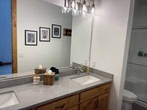 Shower, hair dryer, towels, soap - Spectacular 2BR house with view of Bitterroot Mountains. (Florence)