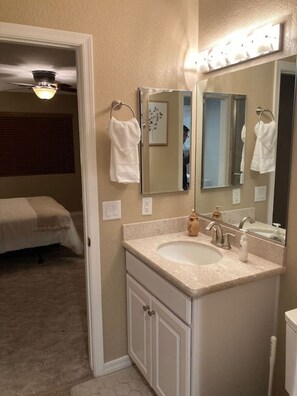 Hair dryer, towels