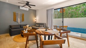 Leilighet, 1 soverom, privat basseng, bassengutsikt | Oppholdsområde