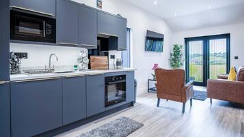 Fridge, microwave, oven