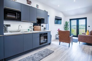 Fridge, microwave, oven