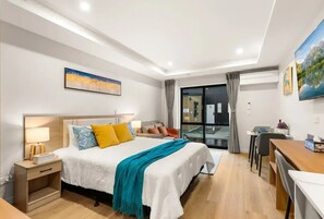 1 slaapkamer, een bureau, een strijkplank/strijkijzer, gratis wifi