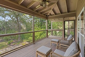 Terrace/patio - Private marsh home on 5 acres (Waverly)