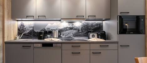 Fridge, microwave, stovetop, dishwasher