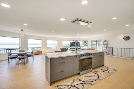 Interior. Spacious Camano Home w/ Hot Tub & Water Views!