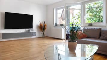 TV, DVD player, stereo