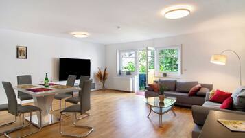 TV, DVD player, stereo