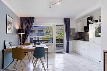 Dining. Holiday Apartment Schanze Willingen with Shared Garden, Balcony and Wi-Fi