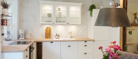 Fridge, oven, stovetop, dishwasher