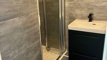 Hair dryer, towels, toilet paper
