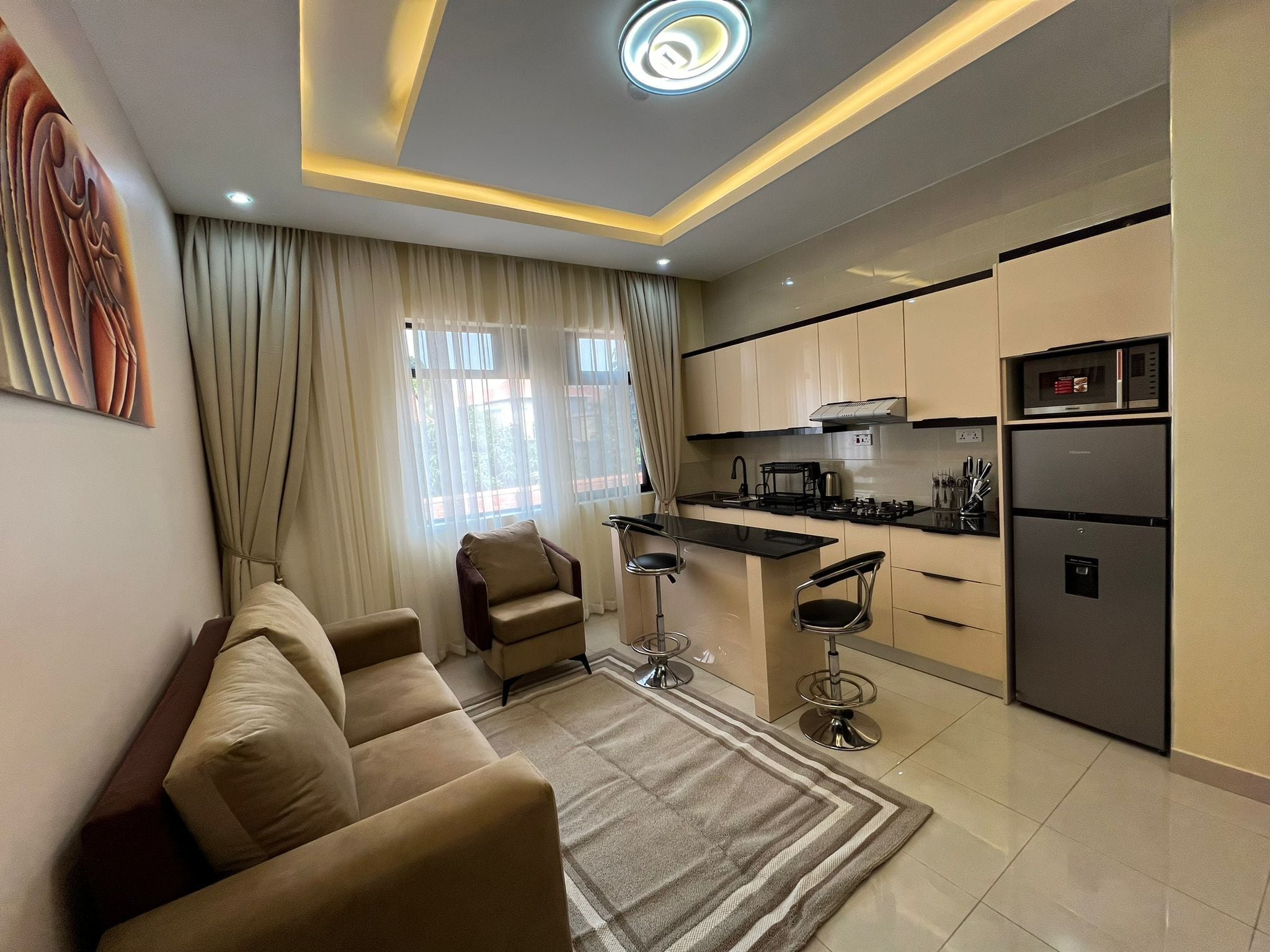 Smart TV de 43 pulgadas con canales por satélite, una impresora