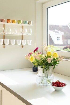 Apartment, 3 Bedrooms, Garden View | Private kitchen | Full-size fridge, oven, stovetop, dishwasher - Falsterbo Beachside Apartments (Falsterbo)