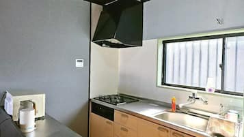 Fridge, microwave, stovetop, rice cooker
