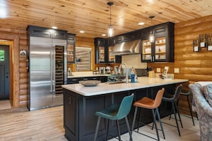 Fridge, microwave, oven, stovetop - Luxury Mountain Cabin with Gourmet Kitchen & Close to Skiing (Boyne City)