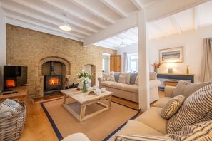 TV, fireplace - Mill Cottage, Wells-next-the-Sea (Wells-next-the-sea)