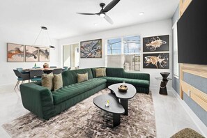 Smart TV, table football, stereo, offices