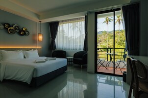 ดีลักซ์สตูดิโอ, วิวภูเขา | เครื่องนอนระดับพรีเมียม, ผ้านวมขนเป็ด, เตียงพร้อมฟูกเสริมที่นอน