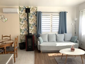 Télévision, cheminée, livres