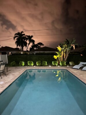 Outdoor pool, a heated pool