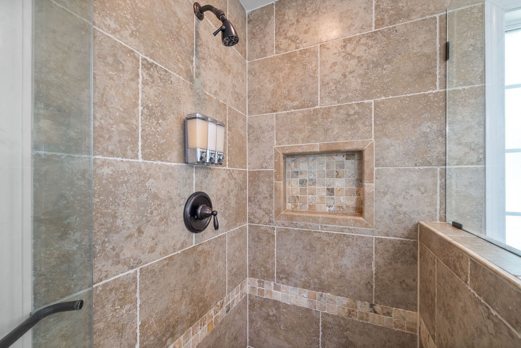 Shower, bidet, towels, soap