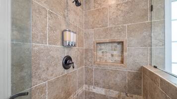 Shower, bidet, towels, soap