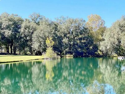 Relaxing 4-bedroom house; 20 mins from springs in Live Oak on pond with fire pit