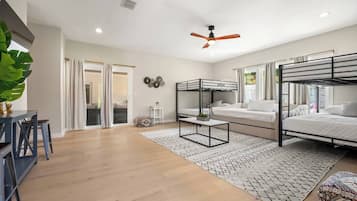 5 bedrooms, iron/ironing board, travel crib, WiFi