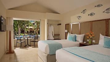 Deluxe Double Room, 2 Queen Beds, Pool View | In-room safe, desk, iron/ironing board (on request), WiFi (free)