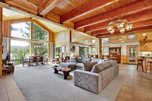 Cabin, Multiple Beds, Hot Tub, Beach View (2471) | Living area | Fireplace - Eagle Point Lake House #2471 (Big Bear Lake)