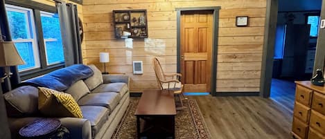 Smart TV, fireplace, DVD player, video library