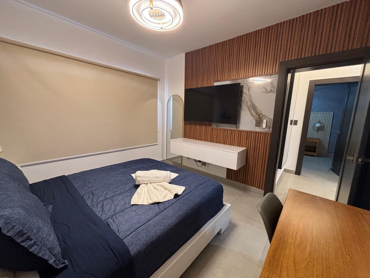 Desk, blackout curtains, iron/ironing board, free WiFi