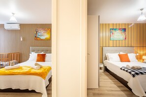 2 室のベッドルーム、アイロン / アイロン台、WiFi (無料)、ベッドシーツ