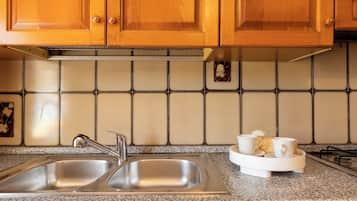 Fridge, oven, stovetop, cookware/dishes/utensils