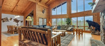 Reflection Ridge an Epic Mountain Cabin w/ Pickleball, Sauna, Theatre, Golf-Sim, Pond & Hot Tub
