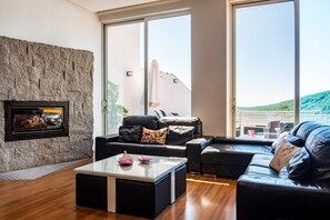 TV, fireplace, DVD player, stereo - Country House 'Entregredos' with Mountain View, Wi-Fi and Air Conditioning (Guisando)