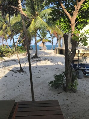 Sun-loungers, beach towels