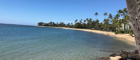 On the beach, beach towels
