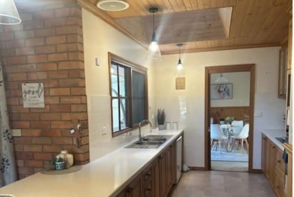 Fridge, microwave, dishwasher, electric kettle