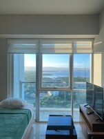 Panoramic Condo, Balcony, Beach View | Living area
