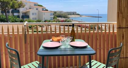 Studio refait en 2024 avec terrasse, climatisation et parking, Ă 50m de la plage
