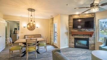 TV, fireplace, DVD player